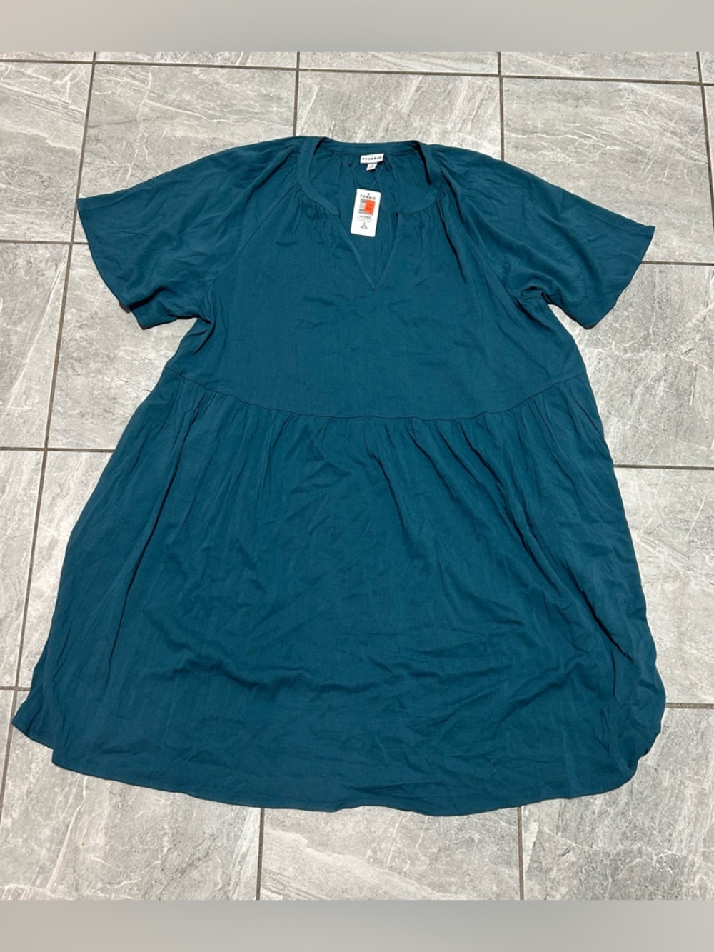 Torrid Teal Flowy Mini Dress Size 2 2X Plus Flowy Short Sleeve